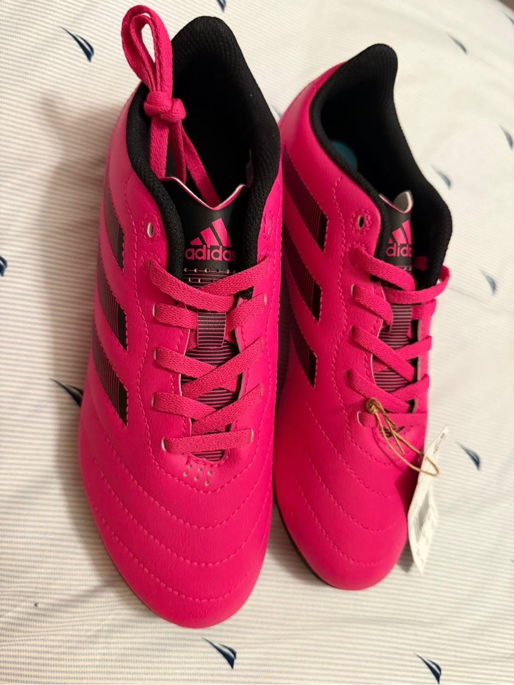 adidas Youth Girls  Hot Pink and Black Soccer Sneakers